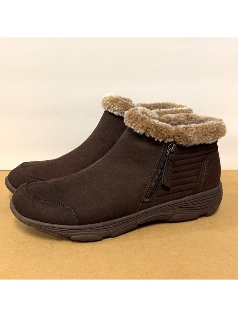Easy Spirit Elinot Faux Fur Water Resistant Side Zip Ankle Boots 10M
